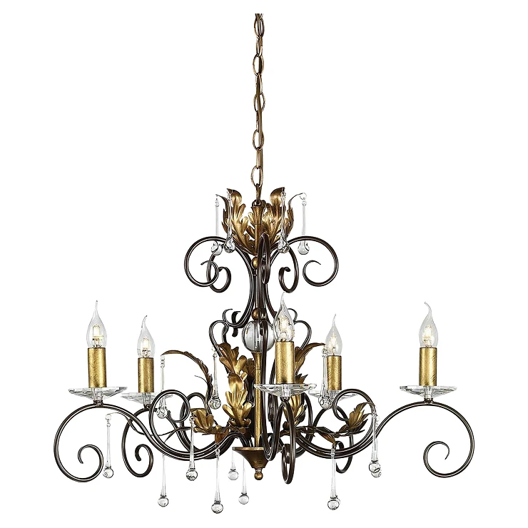 Elstead Hængende Lampe Penta Amarilli Bronze med Guldpatina