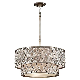 Feiss Hængende Lampe Hexa Lucia Poleret Sølv