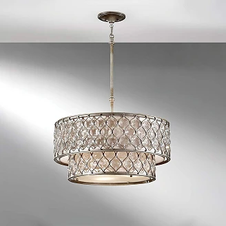 Feiss Hængende Lampe Hexa Lucia Poleret Sølv