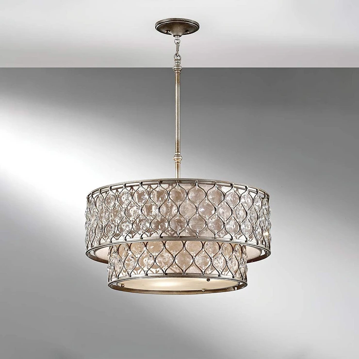Feiss Hængende Lampe Hexa Lucia Poleret Sølv