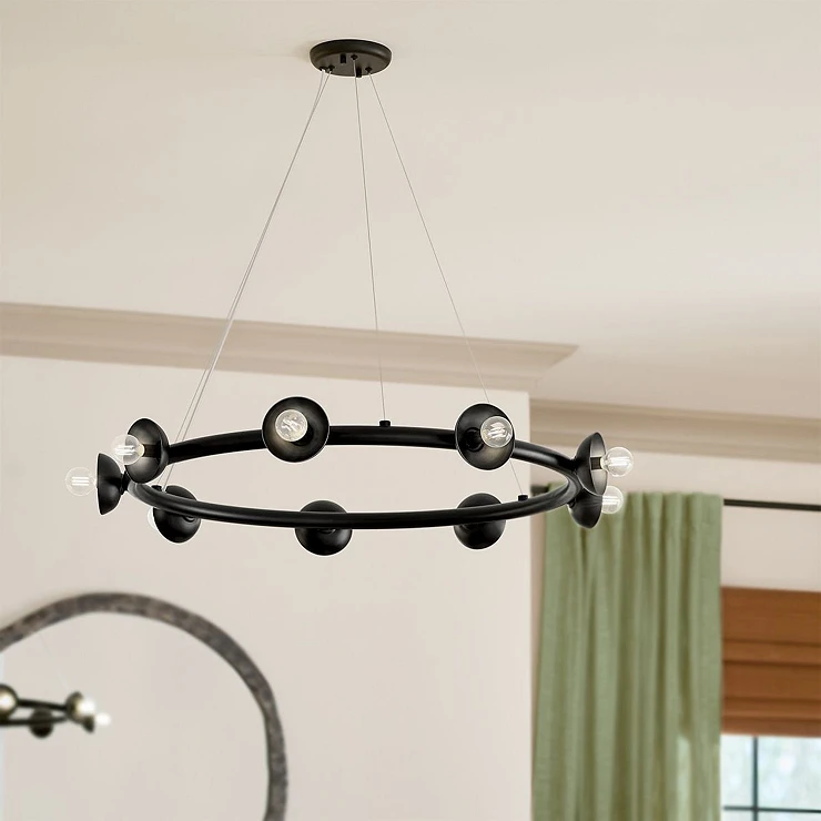 Kichler Hængende Lampe Nona Palta Satin Sort