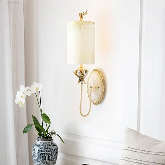 Flambeau Væglampe Trellis Alpha Kittpatina, Sølvblad