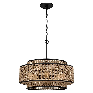 Quoizel Hængende Lampe Penta Teton Mat Sort