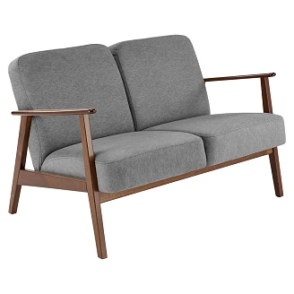 Sofa Genox Grå, Mørk Valnød 77x120 cm