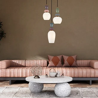 Hængelampe Trio Nolira Blå, Rosa