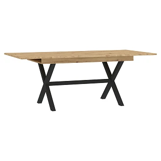 Udtrækkeligt Spisebord Nareva Eg Artisan, Sort 90x160-200 cm
