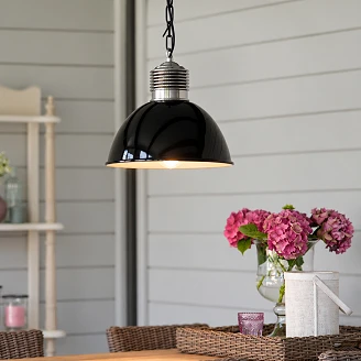 KS Verlichting Pendel Loft Højglans Sort Ø33 cm
