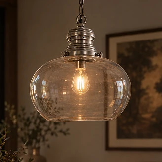 KS Verlichting Pendel L Hayley Sølv Ø42 cm