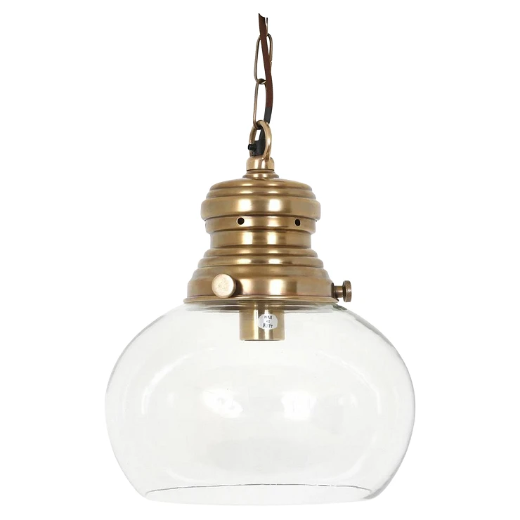 KS Verlichting Pendel S Hayley Antik Messing Ø30 cm