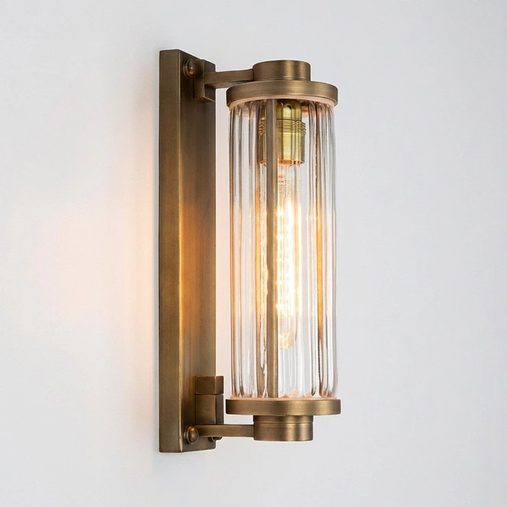 KS Verlichting Væglampe Porter Antik Messing