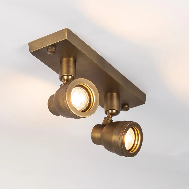 KS Verlichting Spotlight Duo IP54 Indigo Antik Messing