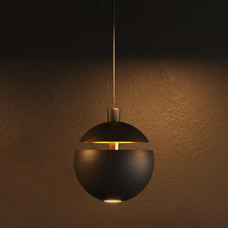 Hængende Lampe Järna Svart, Guld V2