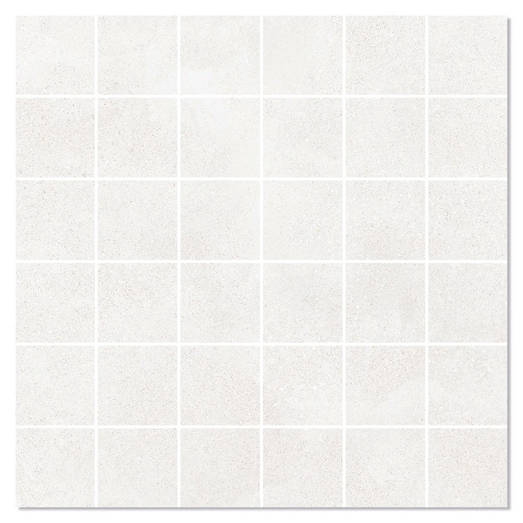 Mosaik Klinker Concreto Hvid Mat 30x30 (5x5) cm