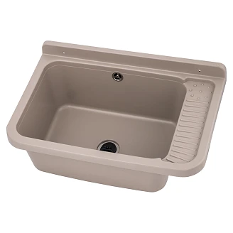Udslagsvask Potes Beige Mat 58x38 cm med Vandlås